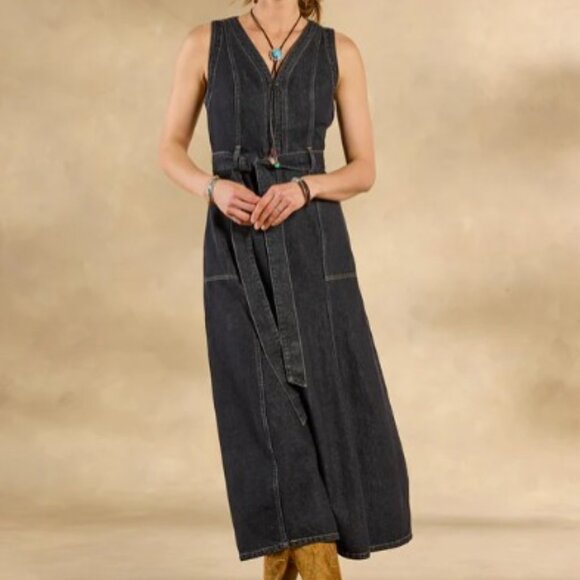 Sundance WASHED BLACK "Poppy" Denim Dress Size 12 NWT - Picture 1 of 16